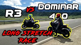 R3 (321cc) VS DOMINAR 400| LONG STRETCH RACE