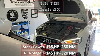 Audi A3 1.6 TDI Stronic 145hp 320nm | RSA Motorsports Stage1| Stock vs Tune | 50 - 150 km/h GPS Test