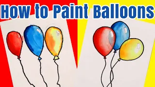 Watercolor Balloon Painting Tutorial for Kids   How to Paint Light and Dark