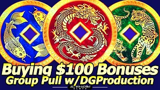 Buying $100 Coin Trio Fortune Trails Bonuses with @DGProduction777 at Yaamava Casino!