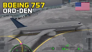 United Airlines Boeing 757 takeoff from Chicago Airport | Airline Commander