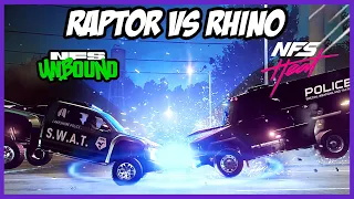 NFS Unbound vs Heat - Raptor vs Rhino - Battle of Heavy Police Units