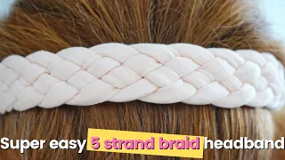 DIY super easy 5 strand braid headband | Easy t-shirt yarn crafts | Make headband with t-shirt yarn