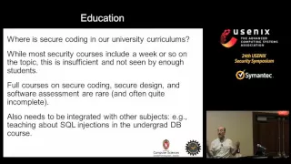 USENIX Security '15 - Why Johnny and Janie Can’t Code Safely: Bringing Software Assurance...