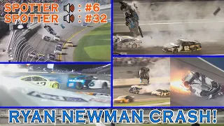 Every Unique Angle of Ryan Newman's Crash + Spotter Audio! | 2020 Daytona 500