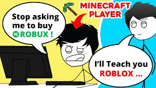 When a Minecraft Gamer plays ROBLOX | Minecraft vs Roblox