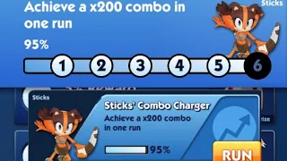 Sonic Dash 2 sonic boom Stick's combo charger event walkthrough final Mession