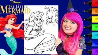 Coloring Ariel & Flounder The Little Mermaid Coloring Page Prismacolor Markers | KiMMi THE CLOWN