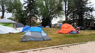 Woman dies at Regina city hall homeless camp