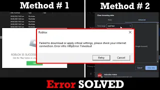 Fix "Failed to Download or Apply Critical Settings,Please Check Your Internet " Roblox | Latest 2023