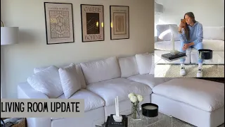 LIVING ROOM UPDATE (RH CLOUD COUCH DUPE & DESENIO PRINTS REVIEW)