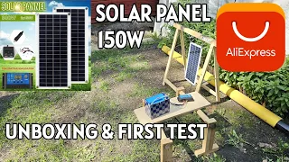 150W ALIEXPRESS SOLAR PANEL KIT ☀️ | UNBOXING AND FIRST POWER OUTPUT TEST |  * ALIEXPRESS LINK*