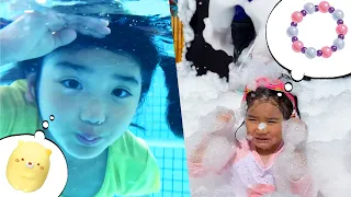 Mino dropped her important cat and bracelet from the sewer into the pool!  / Kota Mino Channel