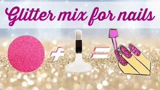 How to mix Glitter with Acrylic and Gel fast & easy | Glitter nail mix tutorial
