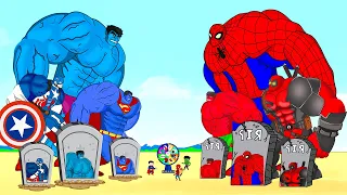 Rescue SUPER HEROES Team HULK BLUE vs Team SPIDERMAN RED : Returning from the Dead SECRET - FUNNY