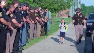 5-year-old boy gets police escort to school after dad killed in line of duty