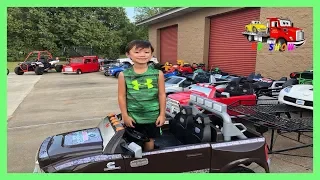 Kruz Showing His Huge Power Wheels Collections!