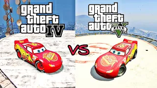 GTA 4 Lightning McQueen Vs GTA 5 Lightning McQueen - Who is Best ?