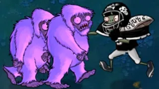 2 Yeti Zombies vs  1 Giga-Football Zombie Fight  // Plants vs Zombies