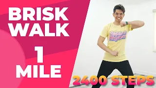 BRISK WALK  • HAPPY 1 MILE • 2400 STEPS • Fast Pace Walking Workout • Keoni Tamayo • WW#119