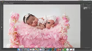 How to photoshop a newborn into a newborn digital background/composite tutorial - Cherry Blossom bed