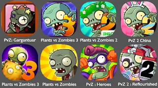 Plants vs Zombies 3,PvZ : Gargantuar,PvZ 2 China,PvZ 2 : Reflourished,PvZ : Heroes,PvZ 3 China