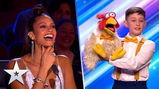 CHEEKY ventriloquist Jamie and his friend Chuck make the audience roar! | Auditions | BGT 2022