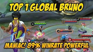 Maniac! 89% Winrate Bruno Powerful Damage Top 1 Global Bruno Mobile Legends