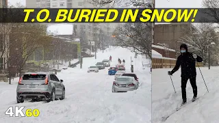 Buried in Snow Toronto Walk at the end of the Big Snowstorm (Jan 17, 22)