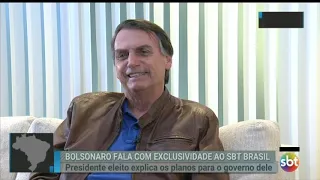 Presidente eleito Jair Bolsonaro concede entrevista exclusiva ao SBT
