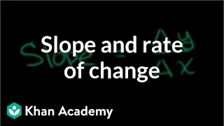 Slope and rate of change | Graphing lines and slope | Algebra Basics | Khan Academy