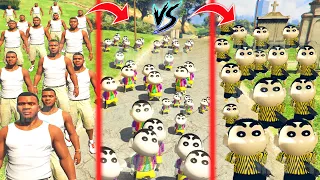 SHINCHAN ARMY vs PINCHAN ARMY vs FRANKLIN ARMY in Gta 5 | Shinchan Pinchan Franklin (Gta 5 mods)