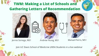 Together We Mentor (TWM): Making a List of Schools and Gathering Letters of Recommendation