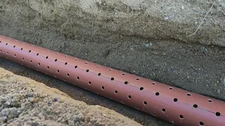 Pt 12  Укладка дренажной трубы  Laying of the drainage pipe