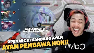 KOCAK BANGET! Random Open Mic Lagi Main Di Kandang Ayam Pembawa Hoki WKWK - Mobile Legends