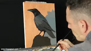 Painting a crow - tips and time-lapse - oil painting with Tim Gagnon