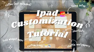 🎀🌷 iPad Customization  | Aesthetic + productive widgets, icons,  shortcuts + focus, ios17 🌷⭐️