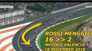 Wow!! Rossi menggila saat hujan motoGP Valencia-full race highlight