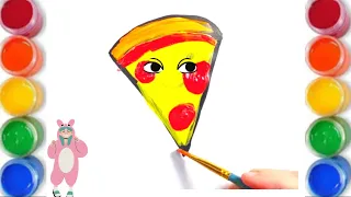 HOW TO DRAW A PIZZA -PRESCHOOL- EASY STEP BY STEP