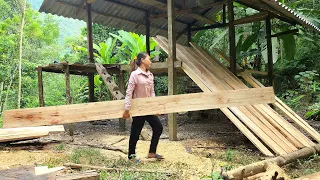 Full video of the process of completing the wooden house, Forest life - Shelter Hut