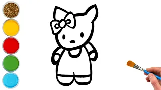 How to Draw Hello Kitty | Drawing, Painting, Coloring For Kids and Toddlers | Let's Draw Together