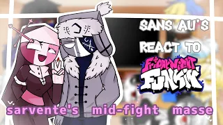 Sans AU's React To FRIDAY NIGHT FUNKIN Sarvente's Mid-fight Masses (PT-BR 🇧🇷 ESP 🇪🇦 USA 🇺🇲) PART 5✨