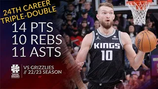 Domantas Sabonis 14 pts 10 rebs 11 asts vs Grizzlies 22/23 season