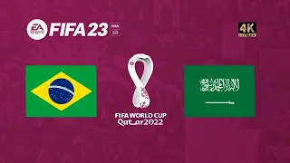Brasil x Arábia Saudita | FIFA 23 Gameplay Copa do Mundo Qatar 2022 | Final [4K 60FPS]