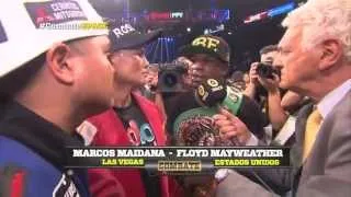 #CombateSPACE: Entrevista en el ring con MAIDANA y MAYWEATHER