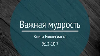 Важная мудрость (Еккл.9:13-10:7)