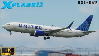 [X-plane 12.1.0 Beta] United airlines B737-800 Boston to New York realisitic flight