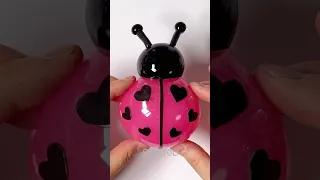 DIY Black Pink🖤🩷 Ladybug🐞 Squishy with nano tape #shorts