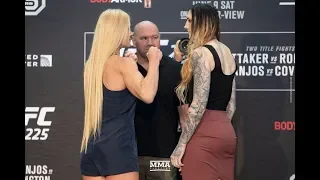 Holly Holm vs. Megan Anderson UFC 225 Media Day Staredown - MMA Fighting