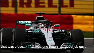 Difference between Kimi Raikkonen's and Lewis's celebration team radio after gaining pole position